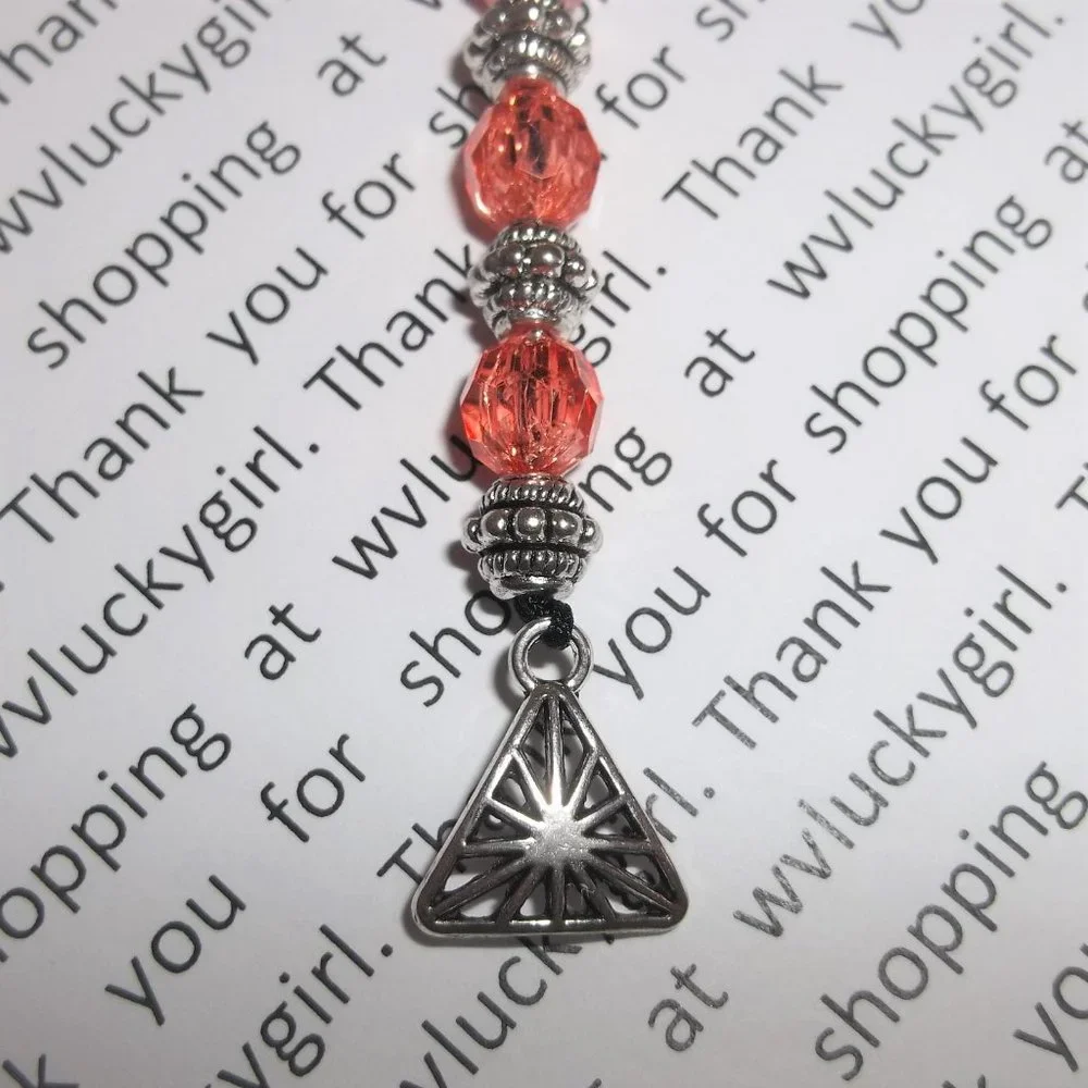 New Bookmark Bookmarker Handmade Beaded Book Thong Marker Gift Idea Reading 8205
